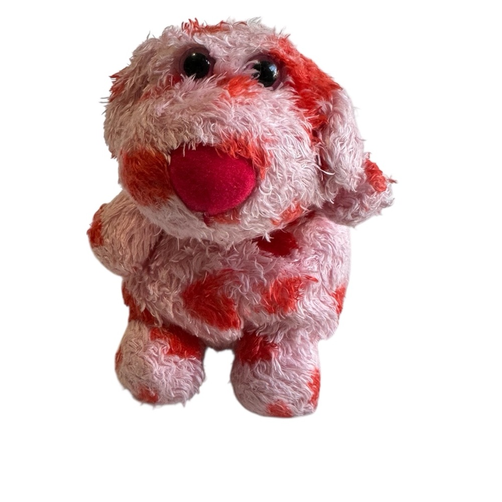 Plush Dog Toy Beanbag - Pink and Red